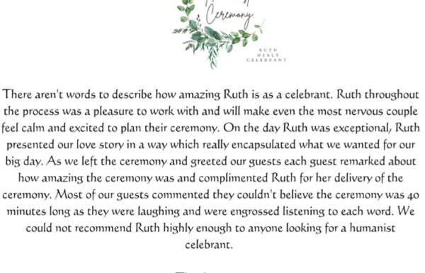 Ruth Healy – Humanist Celebrant and Solemniser Gallery 5